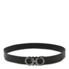 Ferragamo Men Gancini Adjustable And Reversible Belt In Black