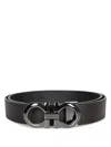 Ferragamo Men's Reversible And Adjustable Gancini Belt In Black