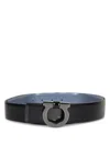 Ferragamo Black Graphite Belt In Black