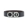 Ferragamo Elegant Reversible Leather Belt With Metallic Buckle