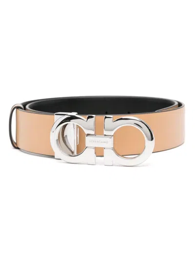 Ferragamo Gancini Reversible Belt Black/beige