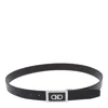 Ferragamo Gancini Black Testa Di Moro Belt In Black