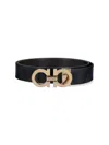 Ferragamo Reversible Gancini Buckle Belt In Black