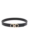 Ferragamo Adjustable Gancini Belt In Black