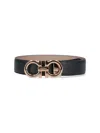 Ferragamo 'gancini' Reversible Belt In Black