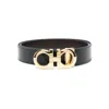 Ferragamo Reversible Belt With Adjustable Fit And Polished Finish In Black