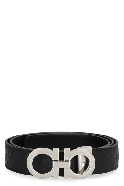 FERRAGAMO SALVATORE FERRAGAMO GANCINI REVERSIBLE LEATHER BELT