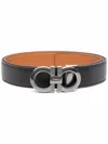 Ferragamo Gancini Leather Belt In Black