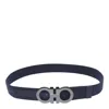 Ferragamo Men Fixed Gancini Belt In Blue