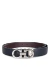 Ferragamo Gancini Monogram Reversible Belt In Blue