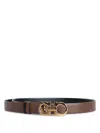 Ferragamo Gancini Reversible Leather Belt In Brown
