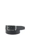 Ferragamo Black Reversible Belt With Gancini Buckle Belt In Grained Leather Man