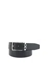 Ferragamo Black Reversible Belt With Gancini Buckle Belt In Grained Leather Man