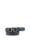 Ferragamo Men Reversible Belt In Blue