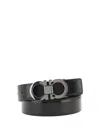 Ferragamo Men Reversible Belt In Black