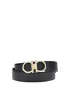 Ferragamo Leather Reversible Belt In Black