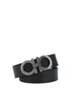 Ferragamo Men Reversible Belt In Black