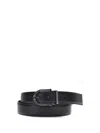 Ferragamo Black Belt With Gancini Buckle In Leather Man In Black