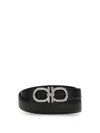 Ferragamo Men Gancini Reversible Belt In Black
