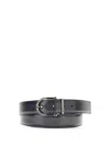 Ferragamo Men Reversible Leather Belt In Black