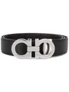 Ferragamo Men Leather Belt In Black