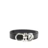 Ferragamo Black Leather Reversible Belt In Multi