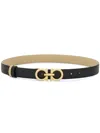 Ferragamo Black Reversible Gancini Belt In Multicolor