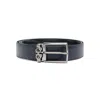 Ferragamo Double Logo-embossed Leather Belt In Multicolor
