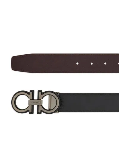 Ferragamo Salvatore  Belts In Nero Oxblood