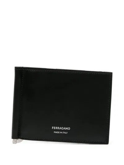 Ferragamo Classic Bi-fold Leather Wallet In Black