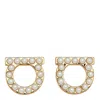 Ferragamo Gancini Earrings Gold-tone Finish Pearl Embellishments