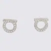 Ferragamo Silver Tone Metal Earrings In White