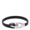 Ferragamo Link Bracelet Adjustable Metallic Clasp In Black