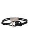 Ferragamo 17cm Gancio Braided Leather Bracelet In Black