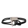 Ferragamo Gancini Braided-rope Bracelet In Black