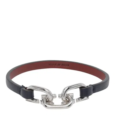 Ferragamo Gancini Bracelet In Black