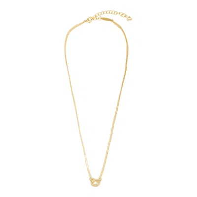 Ferragamo Women Gancini Strass Necklace In Gold
