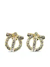 Ferragamo Gancini Crystal-embellished Earrings In Multi