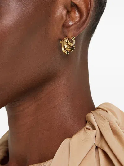 Ferragamo Triple Gancini Hoop Earrings In Gold