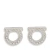 Ferragamo Silver Tone Metal Earrings In White