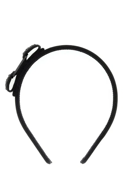 Ferragamo Cotton-blend Hair Band With Golden Metal Detail In Yellow