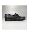 Ferragamo Leather David Loafer With Gancini Hook For Men In Black