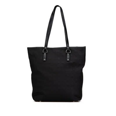 Pre-owned Ferragamo Salvatore  Black Canvas Leather Tote Bag ()