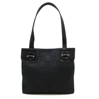 Pre-owned Ferragamo Salvatore  Black Canvas Leather Tote Bag ()