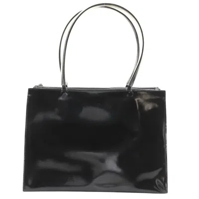 Pre-owned Ferragamo Salvatore  Black Clear Patent Leather Vinyl Tote Bag () In Black, Clear