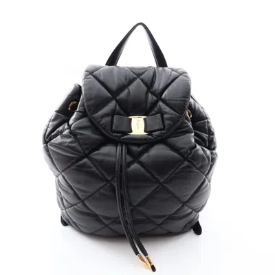 Pre-owned Ferragamo Salvatore  Black Leather Backpack Handbag ()