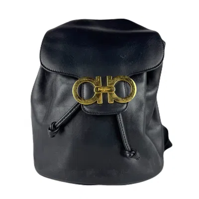 Pre-owned Ferragamo Salvatore  Black Leather Backpack ()
