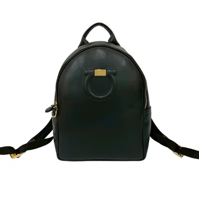 Pre-owned Ferragamo Salvatore  Black Leather Backpack ()