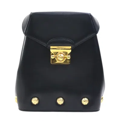 Pre-owned Ferragamo Salvatore  Black Leather Backpack ()