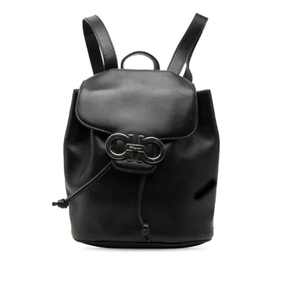 Pre-owned Ferragamo Salvatore  Black Leather Backpack ()